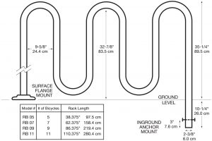 Brandi R International Ribbon Rack Technical Specifications - Ribbon Bike Rack