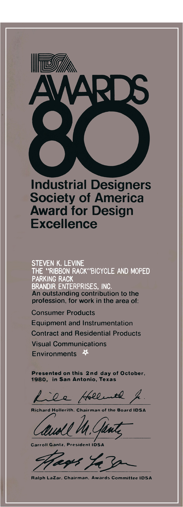 Awards and Recognition - Ribbon Bike Rack